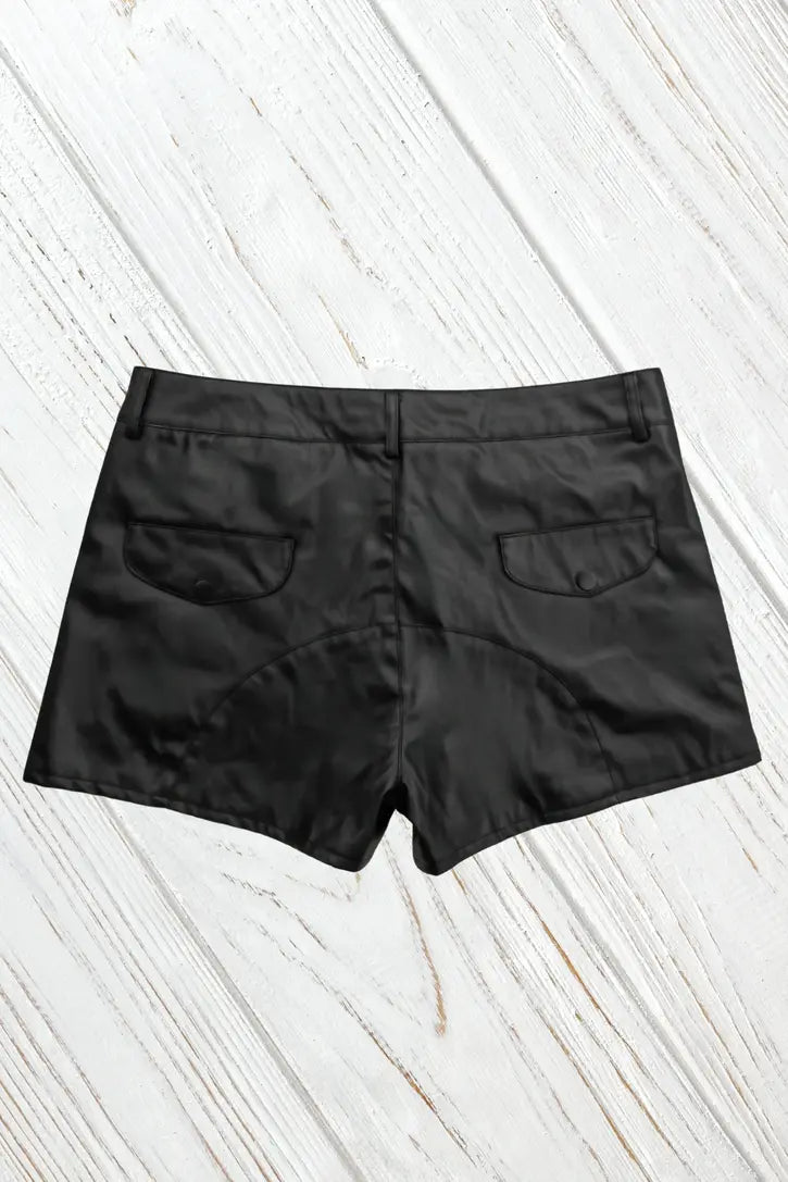 Kane Leatherbud PU Leather Shorts "Jeans Style". Black - Maskulo - MSH267 - Y1 - Maskulo Global (EU) Store