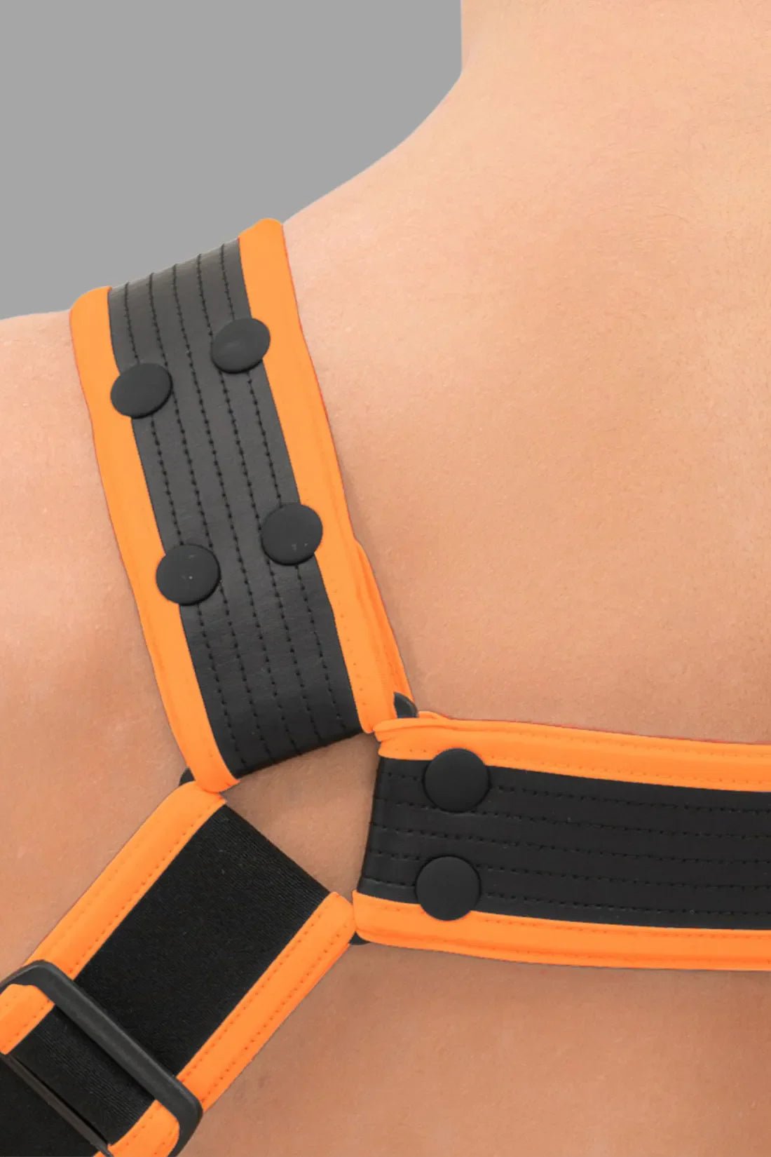 Outtox. Body Harness with Snaps. Black and Orange - Outtox - XHR114 - Y1 - Maskulo Global (EU) Store