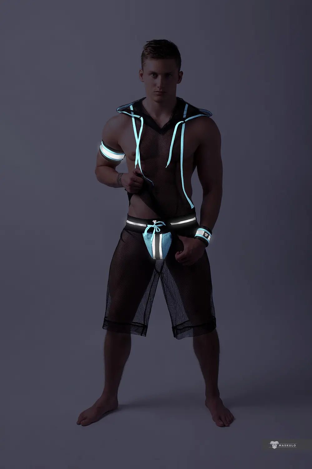 Youngero. Jockstrap with detachable codpiece. White Neon - Maskulo - MJS182-Y1 - Maskulo EU Global Online Store