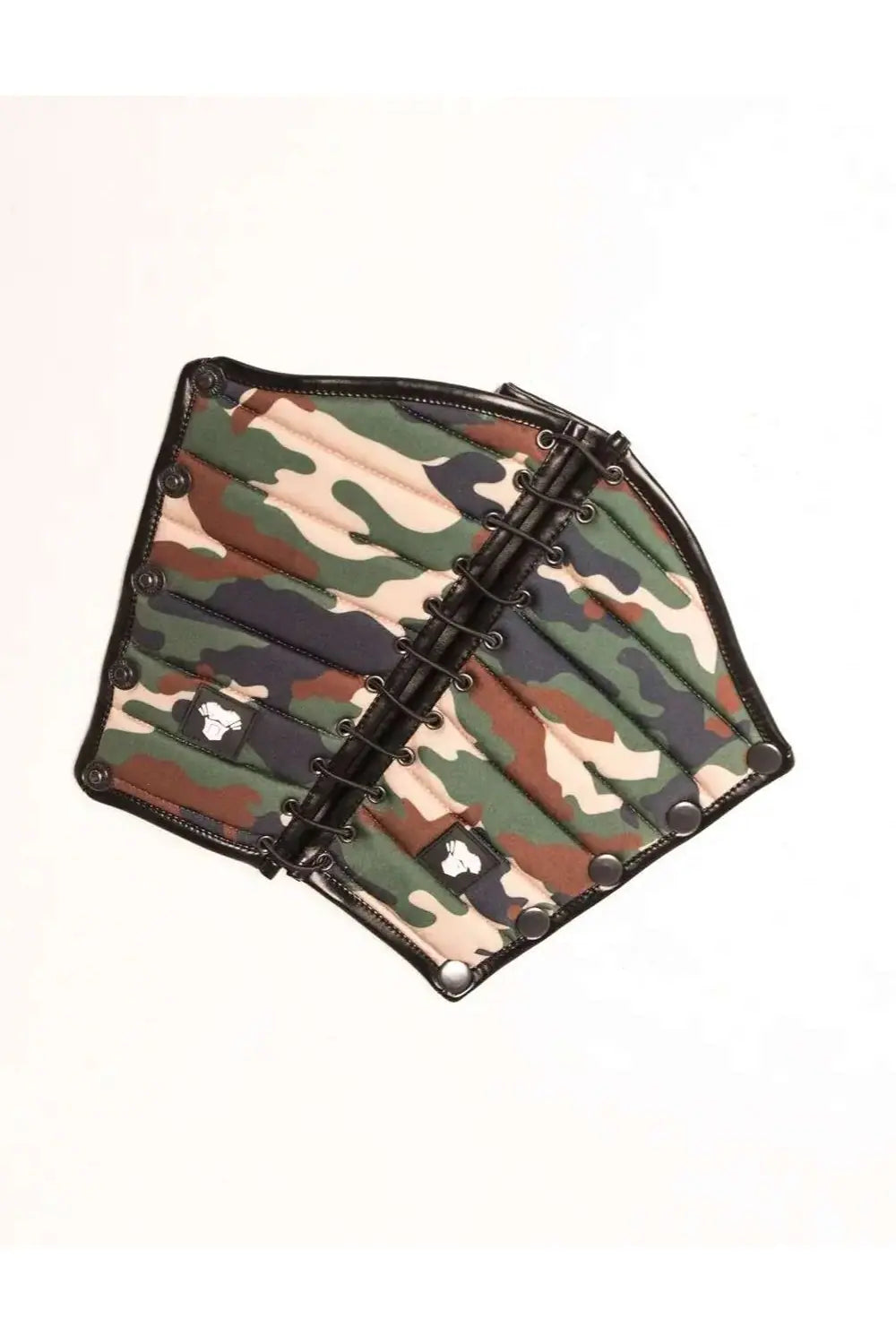 Maskulo Armored camouflage woodland forearm guard wallet for men with lacing and zipper pocket