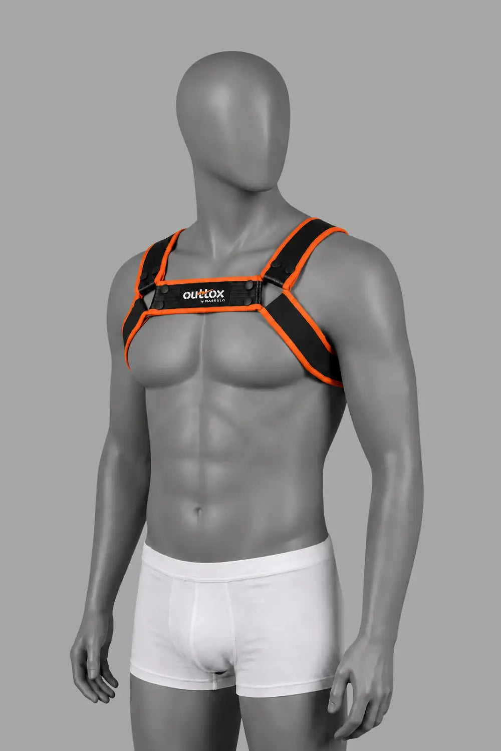 Outtox by Maskulo. Arnês Bulldog com Molas. Preto e Laranja