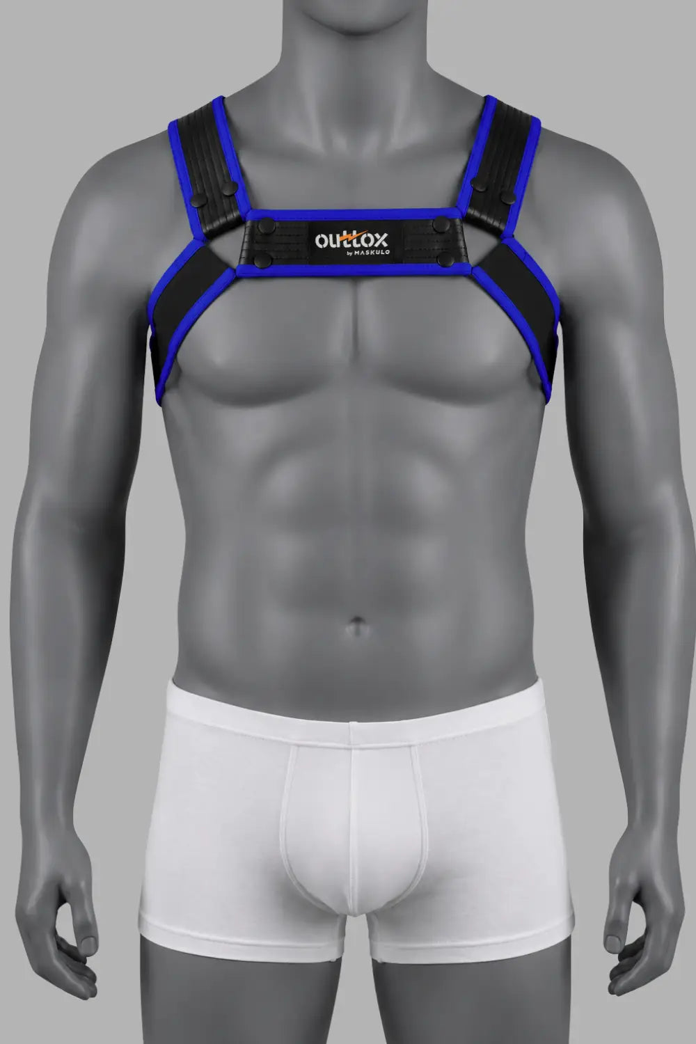 Outtox by Maskulo. Arnês Bulldog com Molas. Preto e Azul