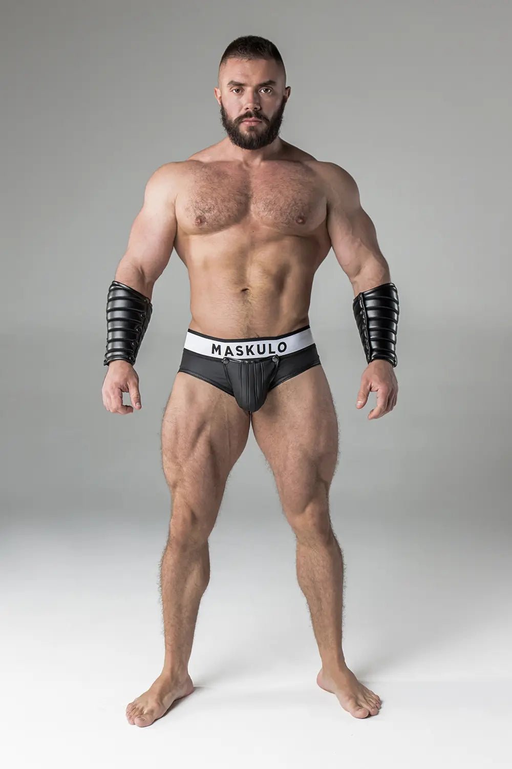 Armored. Rubber look Briefs. Detachable Pouch. Black - Maskulo - MBR108-Y1 - Maskulo EU Global Online Store