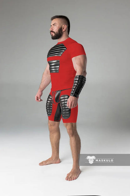 Armored. T-Shirt. Front Pads. Red - Maskulo - MTS116-Y1 - Maskulo EU Global Online Store