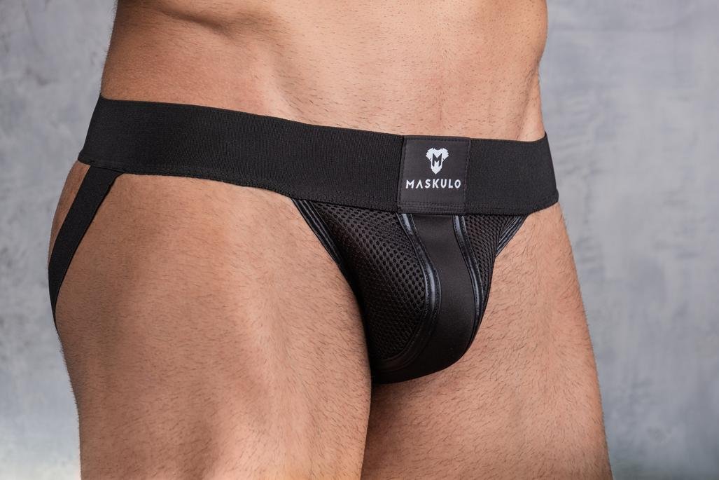 Maskulo Velcro Jockstrap. Black + Red - Maskulo - MJS101-Y1 - Maskulo EU Global Online Store
