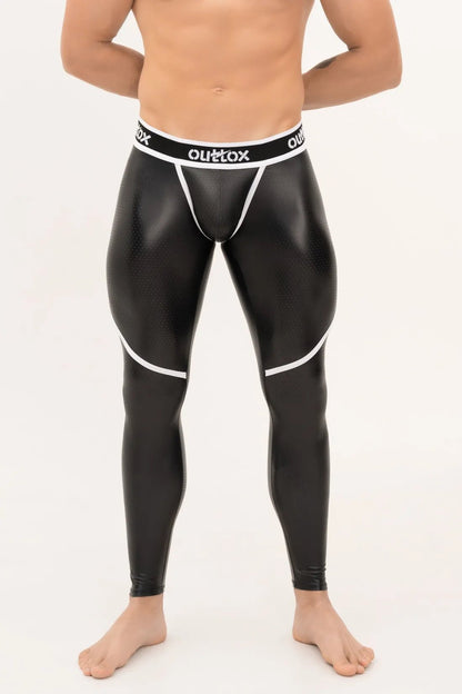 Outtox. Zip - Rear Leggings with Snap Codpiece. Black and White - Outtox - XLG105 - Y5 - Maskulo Global (EU) Store