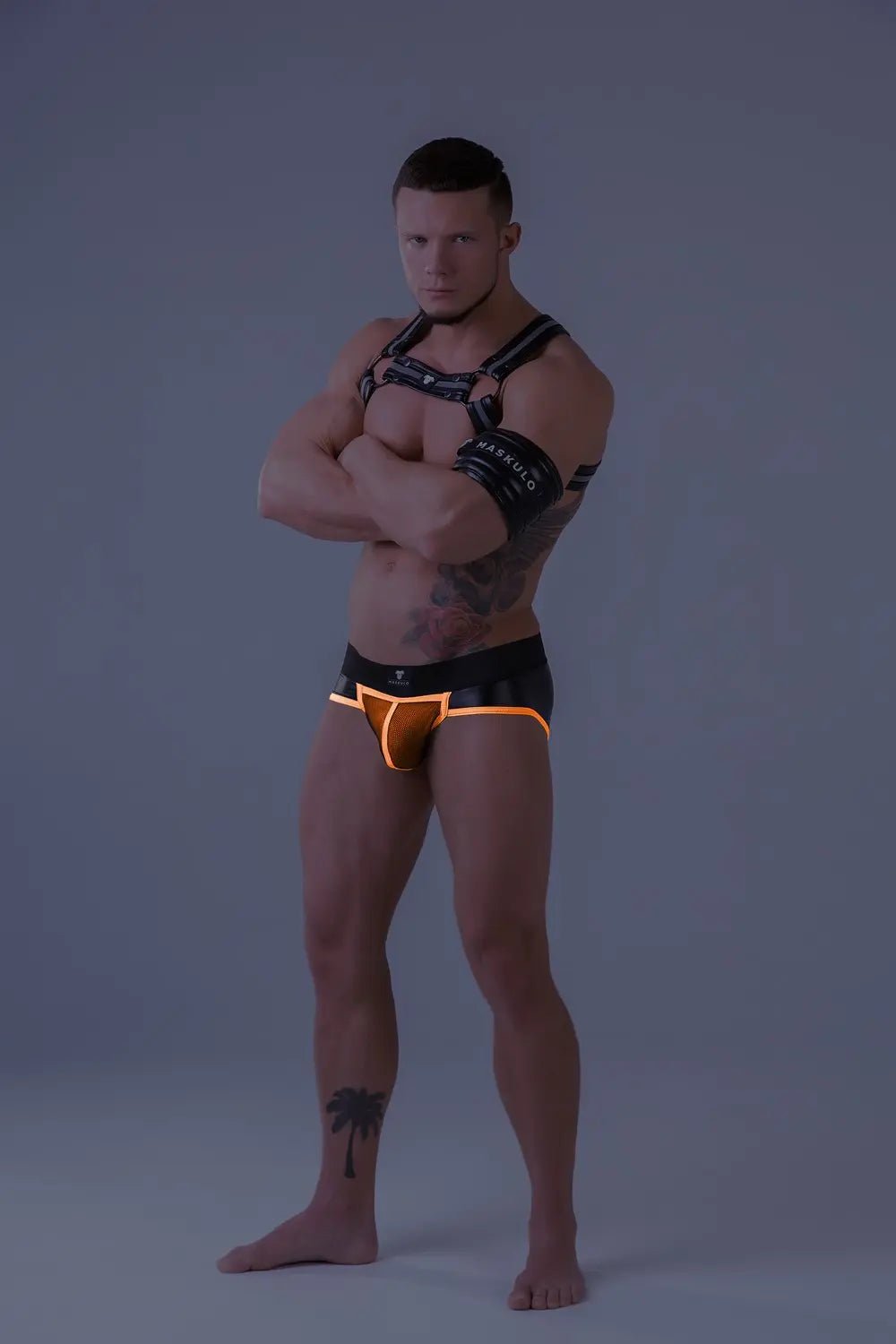 Youngero. Briefs. Mesh Codpiece. Open Rear. Orange Neon - Maskulo - MBR147-Y1 - Maskulo EU Global Online Store