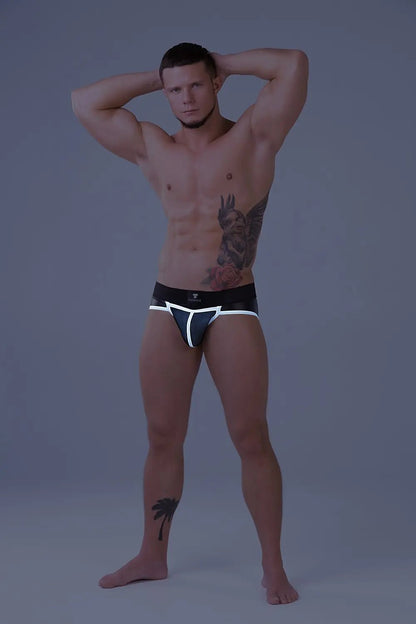 Youngero. Briefs. Mesh Codpiece. Zippered Rear. White Neon - Maskulo - MBR165-Y1 - Maskulo EU Global Online Store