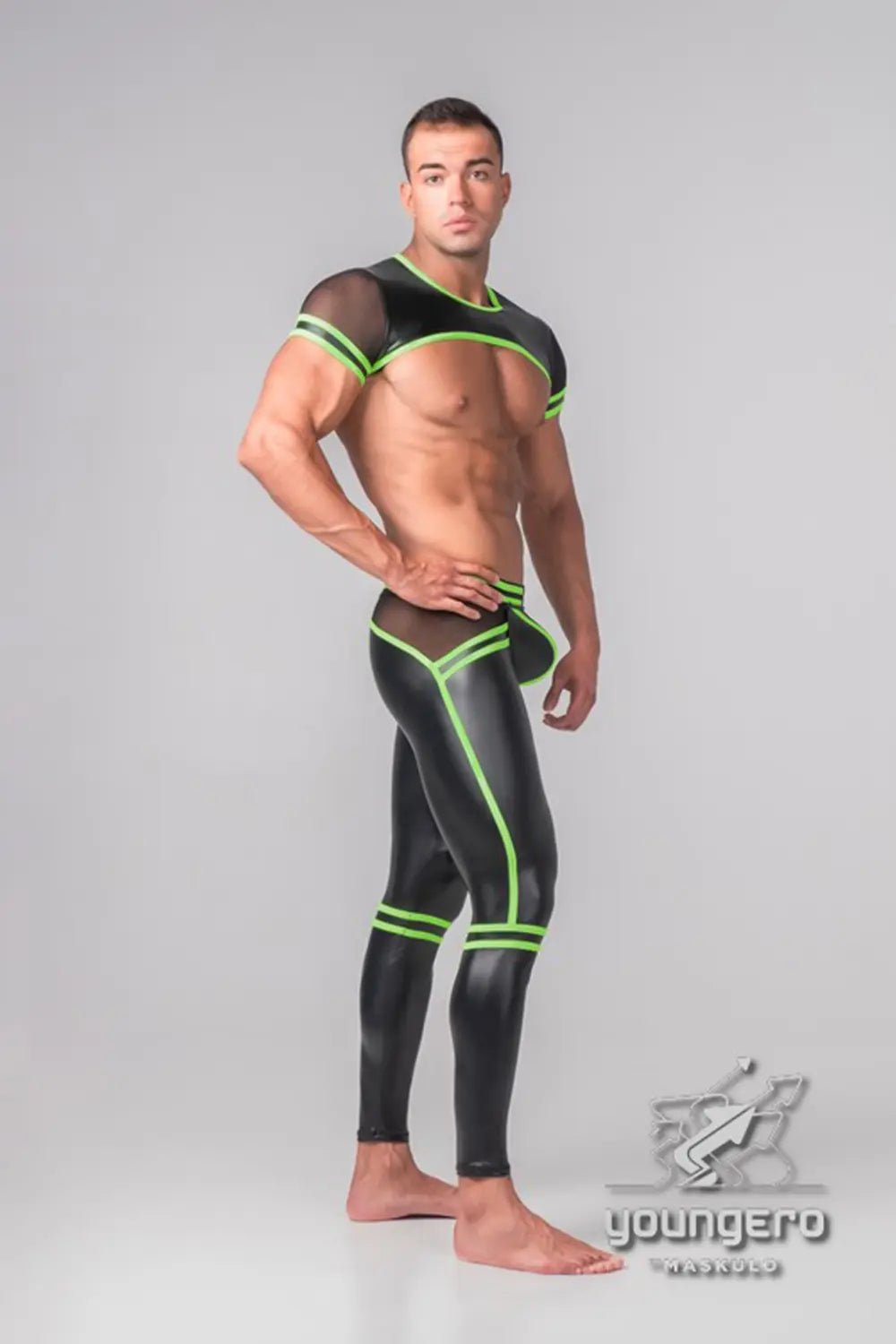 Youngero Generation Y. Crop Top. Mesh Sleeves. Neon - Maskulo - MTP120-Y1 - Maskulo EU Global Online Store