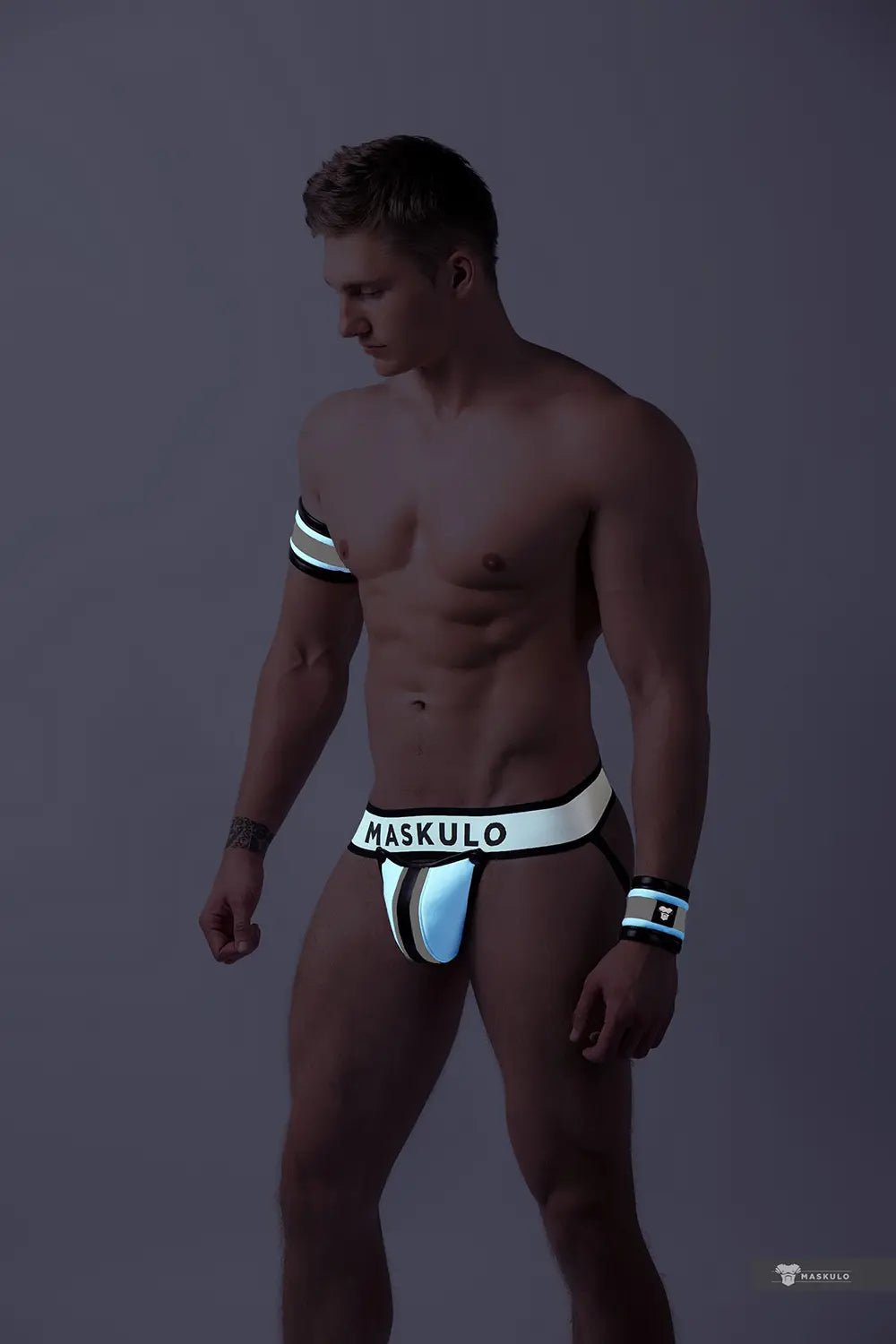 Youngero. Jockstrap with detachable codpiece. White Neon - Maskulo - MJS182-Y1 - Maskulo EU Global Online Store