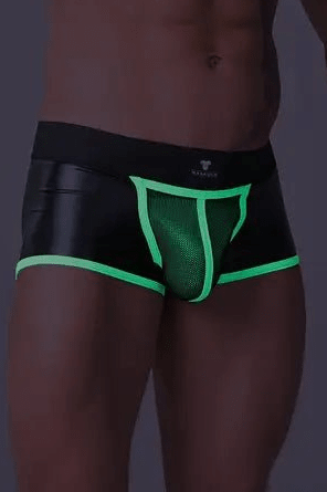 Youngero Trunks. Mesh Codpiece. Open Rear. Green Neon - Maskulo - MTR118-Y1 - Maskulo EU Global Online Store