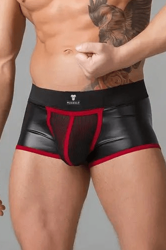 Youngero Trunks. Mesh Codpiece. Open Rear. Red - Maskulo - MTR115-Y1 - Maskulo EU Global Online Store