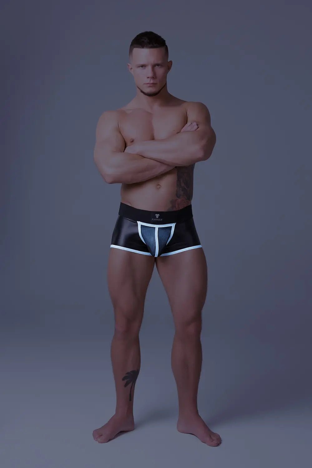 Youngero. Trunks. Mesh Codpiece. Open Rear. White Neon - Maskulo - MTR120-Y1 - Maskulo EU Global Online Store